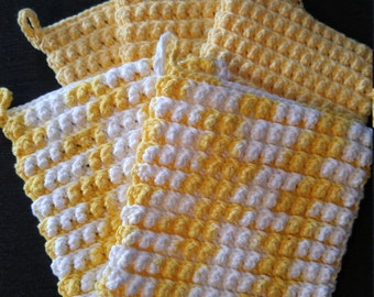 Yellow scrubie cotton washcloths