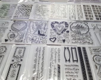 Over 20 Packages New Clear Acrylic Stamps