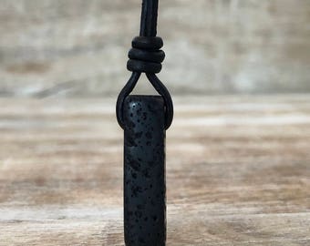 Lava Stone Necklace Mens Essential Oil Necklace Aromatherapy Necklace Healing Stone Surfer Leather Necklace Birthday Gift for Boyfriend
