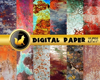 Rusty Metal Texture,Rusty Metal Digital Paper,Rusty Scrapbook Paper,Сracky Rusty Background,Rusty Metal Backdrop,Old Metal Background,Rusty