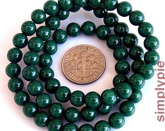 6mm Round Green MOUNTAIN JADE Gemstone Beads 16-inch Strand