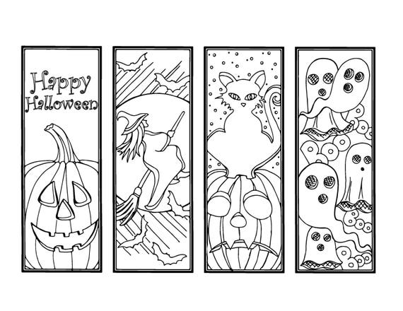 DIY Halloween Bookmarks-Holiday Crafts-Color Your Own