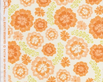 Sandi Henderson for Michael Miller Fabrics, Farmers Market, Medallion Bloom in peach. Sold by the FQ.