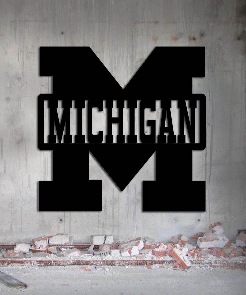 Football Sign Michigan College Michigan Metal Sign Man