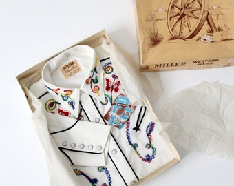 vintage 50s Miller Western Wear shirt, unused with original box
