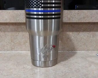 Thin Blue Line Vinyl Decal 4 inch! Great for cups cars etc