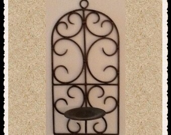 Sconce Vintage Wrought Iron Gold Pillar Candle Holder Home Decor Wall Art Wall Hanging Country Decor Victorian Decor Cottage Chic Decor Gift