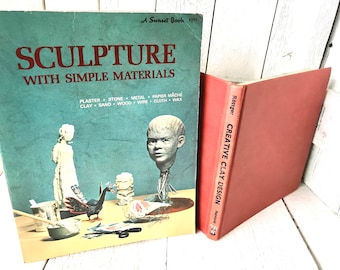 Vintage books sculpture clay mid century design art instruction/ free shipping US