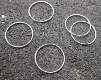 Single Plain Stackable Sterling Silver