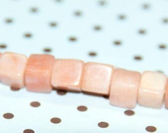 5 cubes of pink old jade carved by hand