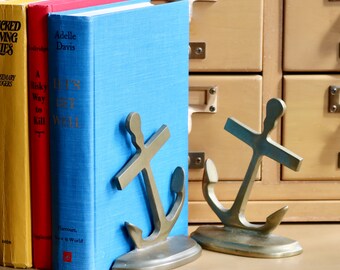 Vintage, Solis Brass Anchor Bookends
