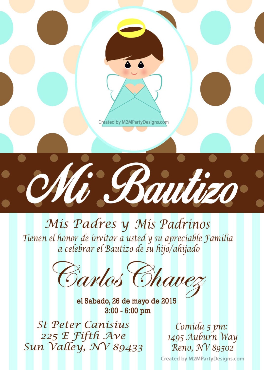 invitacion de bautizo para cuates o indivudual imprima en casa