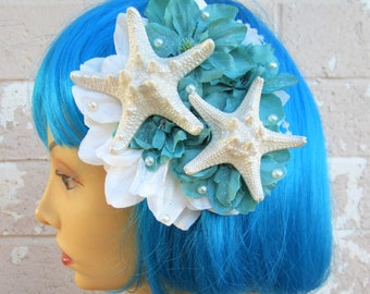 Wedding Starfish Hair Clip, Pinup Mermaid, Starfish Hair Clip, Destination Wedding