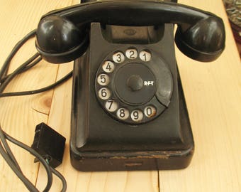 Vintage phone Rotary phone Antique telephone industrial decor Bakelite Dial telephone Desk phone dial Industrial phone Bakelite phone Black