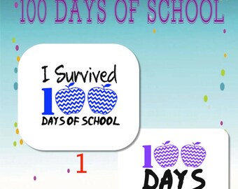 I Survived 100 Days of School/100 days Smarter/Decls/Vinyl/Shirts/Iron-ons