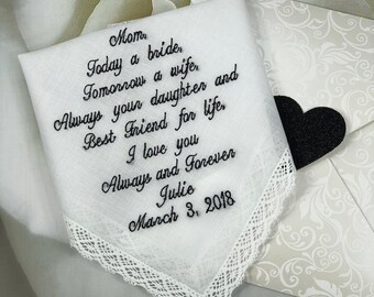 Personalized Handkerchief, Wedding Hankie, Personalized Wedding Handkerchief, Monogrammed Handkerchief