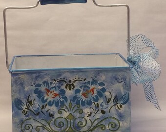 Rectangular Metal Planter "DELFT IMPRESSION" from Springtime in Paris collection