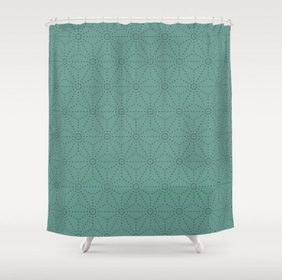 Mid century modern shower curtain Light teal shower curtain