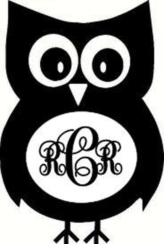 Download Monogrammed owl vinyl car decal