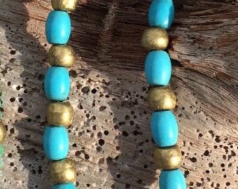 Turquoise seaglass necklace