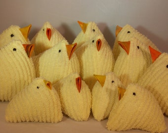 Spring Easter Chick Vintage Chenille Upcycled Chick Yellow Chenille Chick Egg Easter Chick Easter Decor Easter Basket Spring Chick