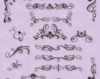 Border Svg, PNG, DXF, Eps Cutting Files, Swirl SVG, Border clipart, Flourish svg, Swirls Svg, Doodles Svg, Design Element, Borders Svg