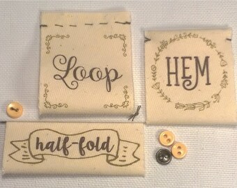Custom Half-Fold Hem Loop-Style Labels Using Your Custom Design, Logo or Text OR any of the Pre-Made Designs Shown Anywhere in the Shop