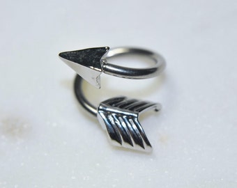 Silver Arrow Twist, Body Piercing Jewelry, 14g 14 Gauge 7/16", 316L Stainless Surgical Steel, Navel Belly Conch Cartilage Piercings