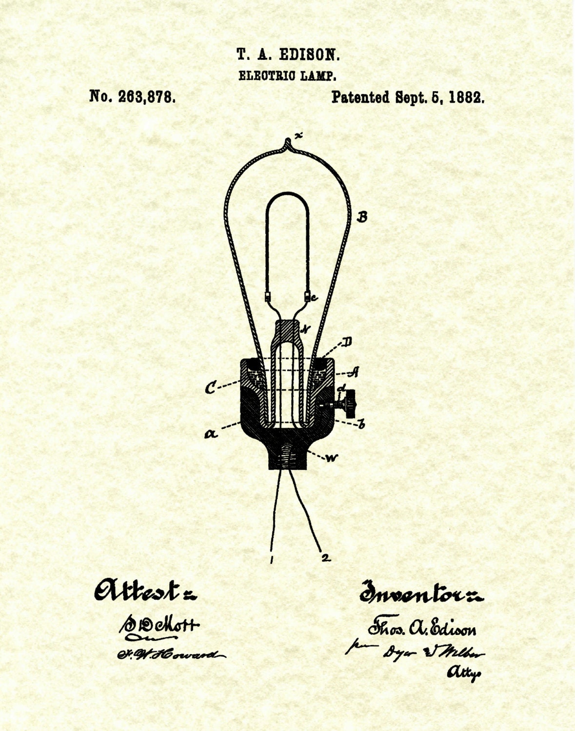 Patent 1882 Edison Electric Light Bulb - Electric Lamp Patent Art ... for Thomas Edison Light Bulb Blueprints
589ifm Patent 1882 Edison Electric Light Bulb - Electric Lamp Patent Art ... for Thomas Edison Light Bulb Blueprints
589ifm