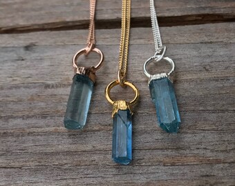 Aquamarine crystal necklace / Raw aquamarine necklace / March birthstone necklace / Aquamarine necklace / Copper / Gift for her / Aquamarine