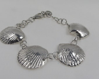 Silver PMC Shell Bracelet