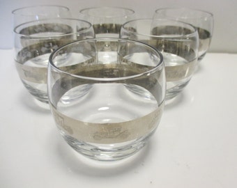 Silver Band Vintage Glass - Roly Poly Mad Men Vintage Automobile Icon Glasses - Set of 6