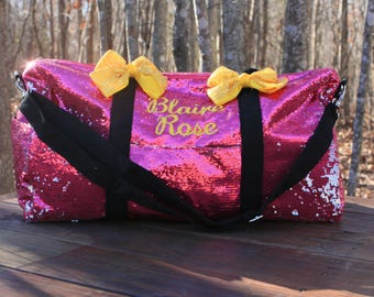 Pink Sequined Duffel Dance Bag Cheer Duffle Bling