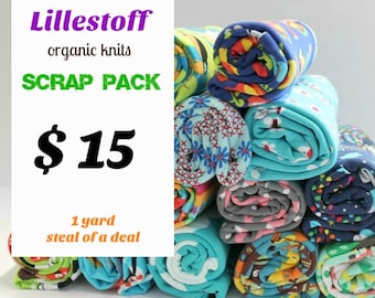 fabric bundle - SCRAP PACK - PRINTS - organic jersey knit scrap pack all fabrics are Lillestoff includes four to five pieces - Awsome Deal!!