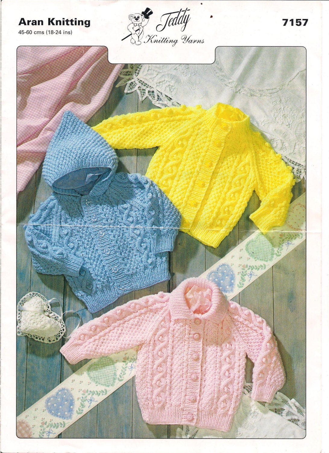 Baby Aran Cardigan Knitting Pattern PDF instant download. Pattern for a