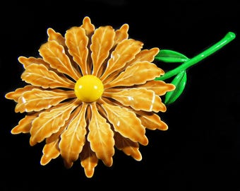 Vintage 60's Large Flower Pin