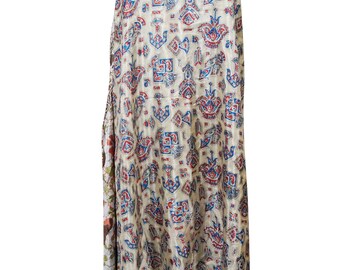 Bohemian Womens Vintage Sari Wrap Skirt Printed Hippie Chic Summer Multi Wear Sarong Dress