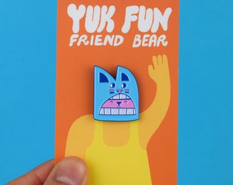 Cute Bear Pin, Kawaii Bear Enamel Pin, Animal Pin, Fun enamel pin, Bear badge, bear brooch, candy coloured pin badge, YUK FUN pin badge