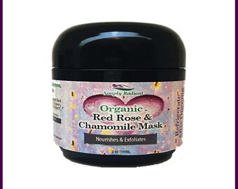 Organic Facial Mask Organic Rose & Chamomile Face Mask gives your skin a boost of antioxidants and hydration |Organic Skin Care