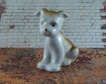 Vintage Dog figurine Ceramic Dog sculpture Animal decor Miniature dog statue Puppy Miniature animal sculpture Porcelain dog Home decor