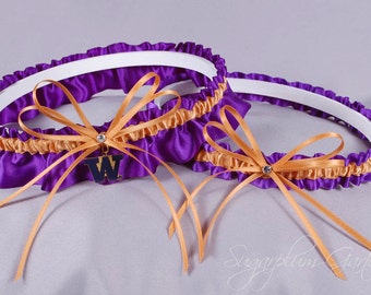 University of Washington Huskies Wedding Garter Set