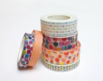 Washi tape pattern dots 5, 7 or 10 meters, pattern choice