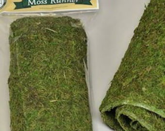 Moss Table Runner - 14 x 48" | Dried Moss | Moss Runner | Dried Decor