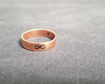 Infinity Handstamped Copper Ring