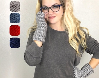 Chunky Fingerless Gloves - Fingerless Texting Gloves - Chunky Gloves - Chunky Fingerless Mittens - Wrist Warmers - Photographer Gift