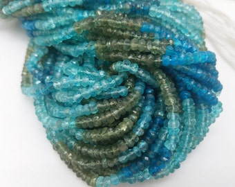3.5-4mm Mixed Apatite Faceted Rondelles, 13 inch