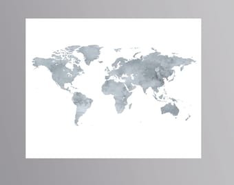 grey map of the world