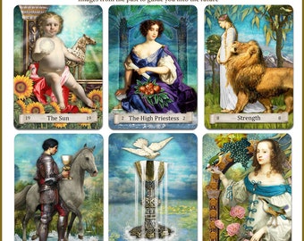 The Distant Past Tarot Deck - Tarot Size - Tarot Cards, Indie Deck, Mixed Media, Oracle cards, divination, self published