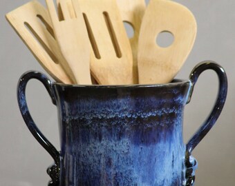 Wine Chiller Utensil Holder Snowflake Blue