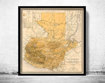 Old Map of Guatemala 1902